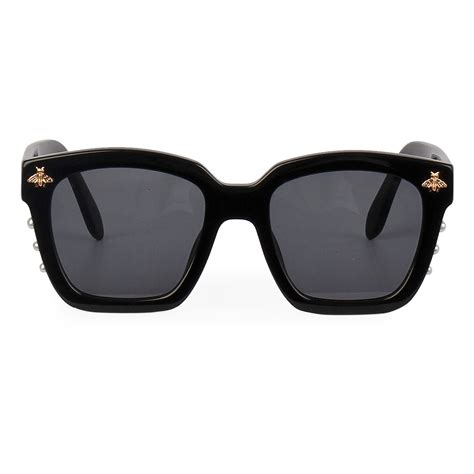 gucci sunglasses black mens shield unilens shades|Gucci sunglasses bumblebee.